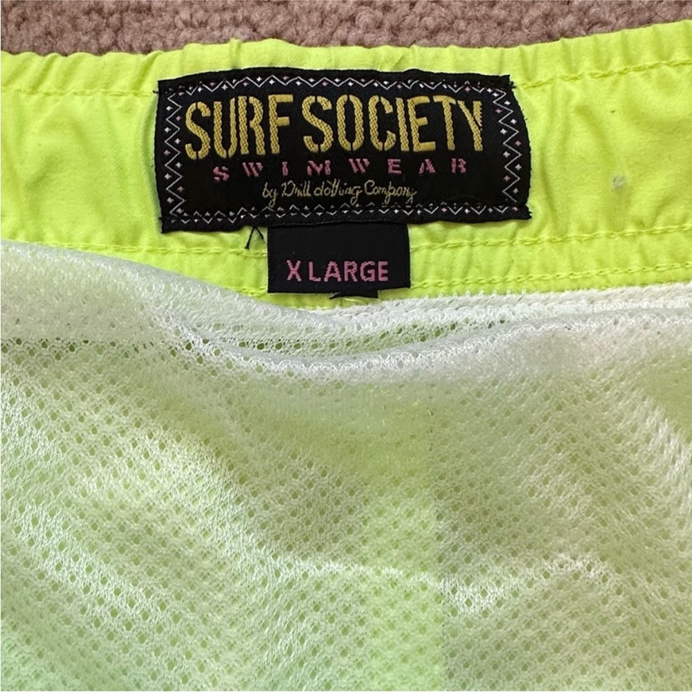 Surf Society Swimwear Yellow Swim Trunks. - Picture 5 of 6